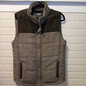 BKE Men's Gray and Black Quilted Vest